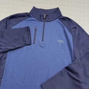 Callaway Pullover Men 2XL Blue Golf Athleisure Quarter Zip